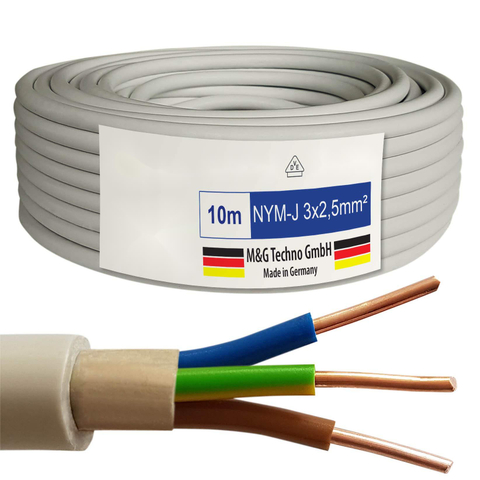 NYM-J solid cable 3 core x 2.5 sq mm factory price cable Uo/U 300/500 V pvc insulation PVC sheathed copper