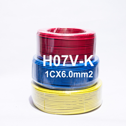 450/750V 3C National Standard Soft Copper Wire H07V-K Multi-strand Pure Oxygen-free Copper 1X6.0 Mm2 Electrical Wire Cable