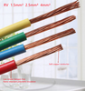 Electric Wires 1.5mm 2.5mm 4mm 6mm Pvc Thhn Bv Rvv Thw Copper Cables 1.5 2.5 10 12 15 Mm Cobre Eletrica Supplies 14/2 13/2 12/2
