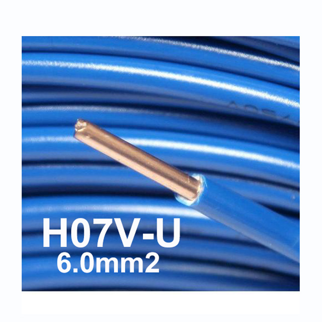 PVC Insulation H07V H07V-U 1CX6mm2 602227IEC01(BV) Power Cable for House Building