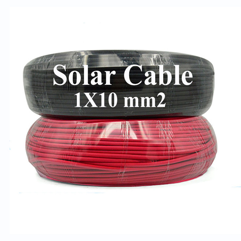CE RoHS Certified PV Cable 1X10mm2 Black&red Solar Cable For Solar Power System