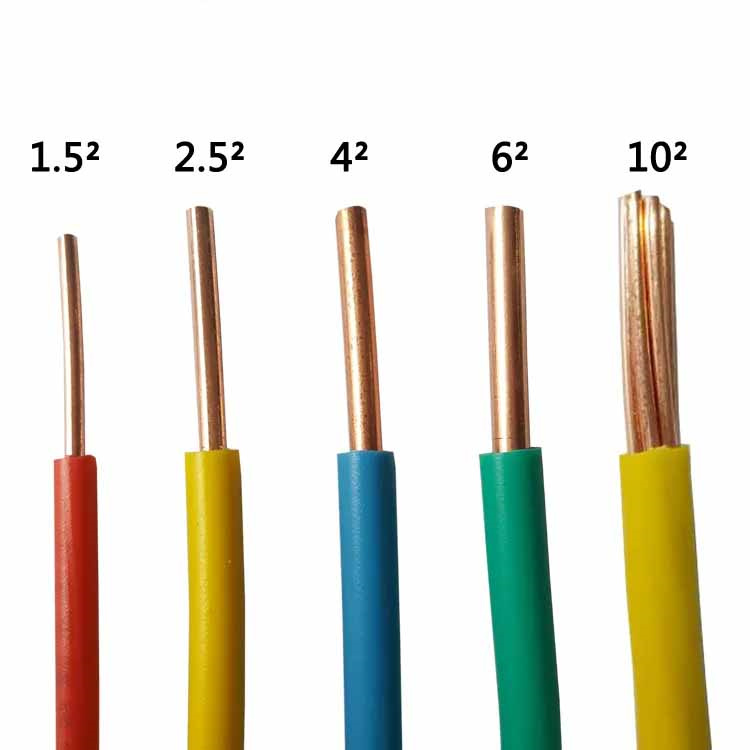 Electrical House Wiring Materials H07V-U 1CX6mm2 PVC Insulated 450/750V Solid Single Core Electrical Cable Wire