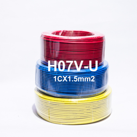 H07V-U 1.5 mm single solid Bare Copper Core Electrical Wire Cable with PVC Insulation