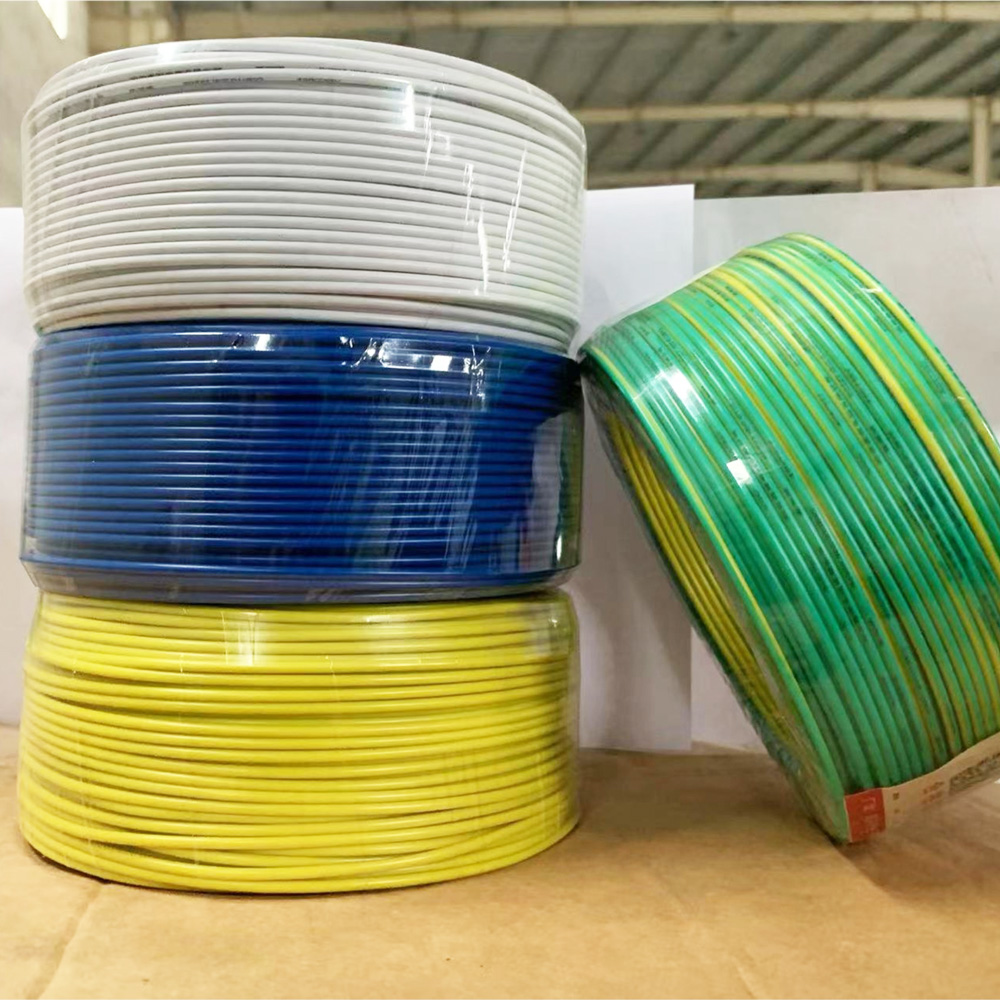  1CX6mm2 Low Voltage Copper Single Core Solid Conductor Wire H05V-U H07V-U PVC Electric Flexible Cable for Building Construction